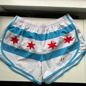 CHI CHI Chicago Flag Running Shorts Size Large